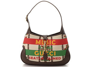 Gucci Jackie Bag Dark Brown Ivory White Calfskin